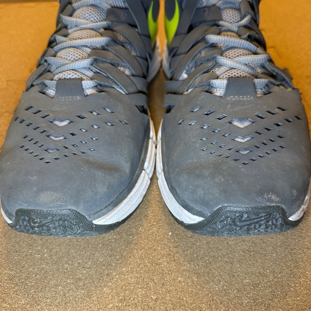 Nike Lunar Fingertrap TR Mens 11.5 Grey Volt Training Shoes 898066-002 Woven Low - Picture 10 of 11